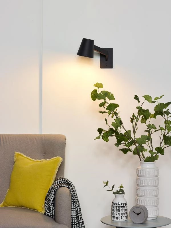 Lucide MIZUKO - Wall light - 1xE14 - Black - ambiance 1